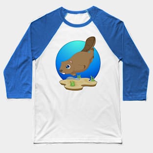 Beaver Diver Diving Baseball T-Shirt